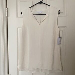 Nine West Women's Ivory Lined V-Neck Blouse